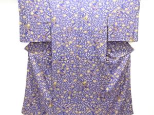 アンティーク　錦紗枝梅に唐草模様着物